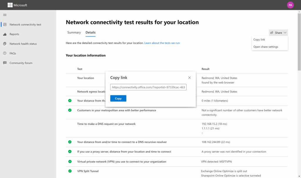 Microsoft 365 Connectivity Test Tool Makes Local Troubleshooting Easier  - Admin Center