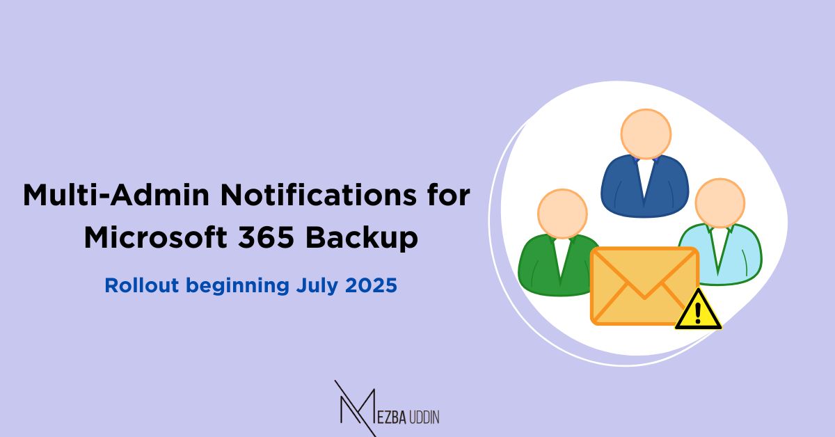 Multi-admin notification in Microsoft 365 Backup