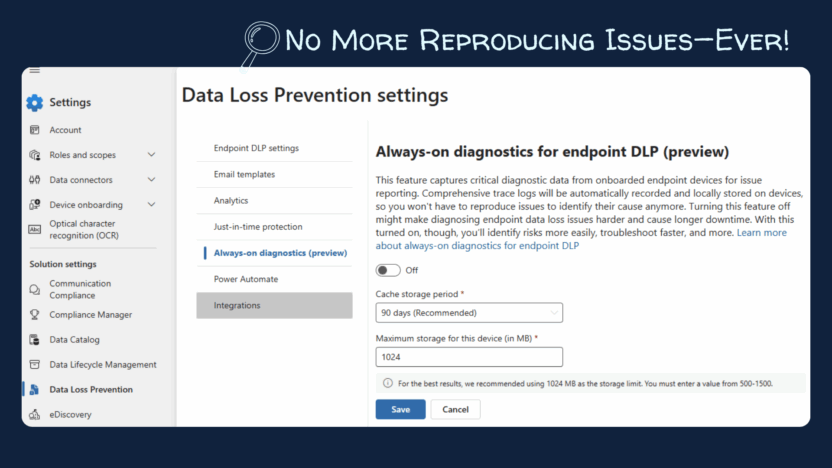 Always-on Diagnostics for Endpoint DLP in Microsoft Purview