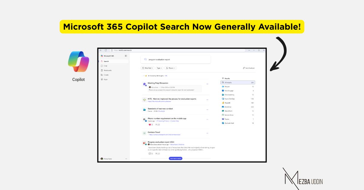 Copilot search General Availability