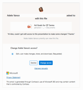 Change Access Email Microsoft PowerPoint Web