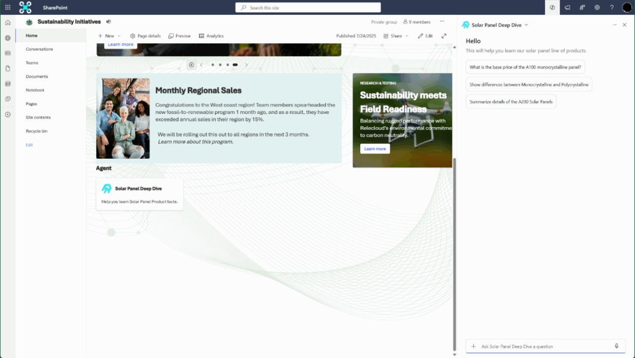 Webpart How to Use New AI Agent Link WebPart in SharePoint Online