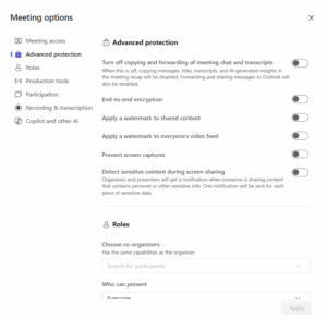 Major New Features for Meeting Controls in Microsoft Teams Premium -