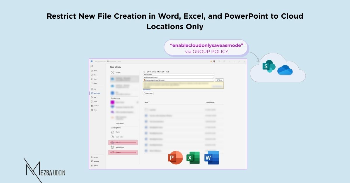 New Policy to Restrict Local File Saves in Word, Excel, and PowerPoint -