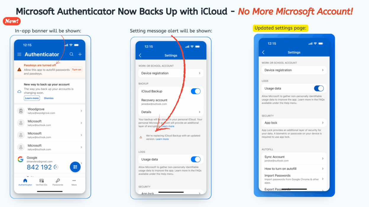 Microsoft Authenticator Now Backs Up with iCloud