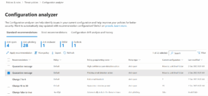 Standard Recommendations in Configuration Analyzer