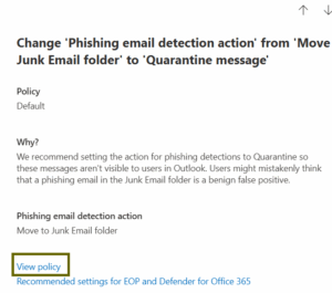 View Policy in Configuration Analyzer in Microsoft 365 Defender