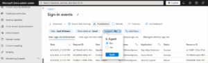 is Agent Filter in Entra Sign In log