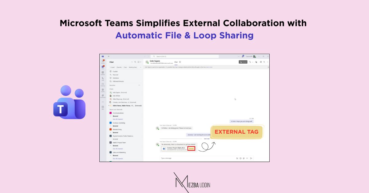 New in Teams: Simplified File Sharing and Loop Integration for External Chats -