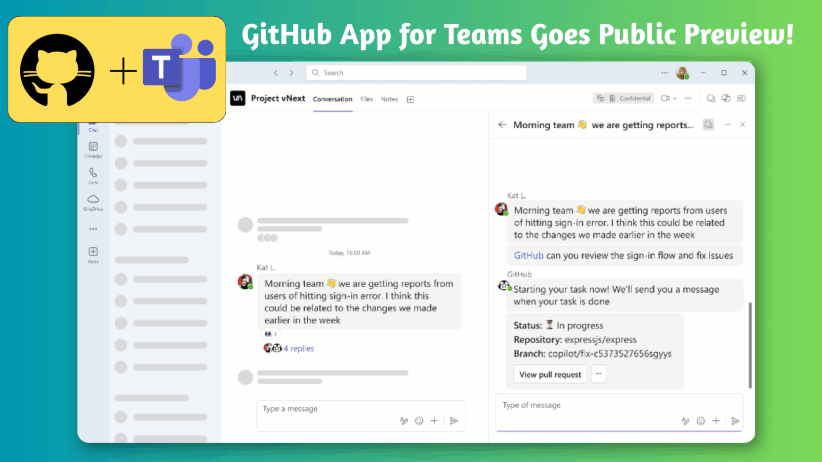 GitHub App for Microsoft Teams in Public Preview - Mezba Uddin