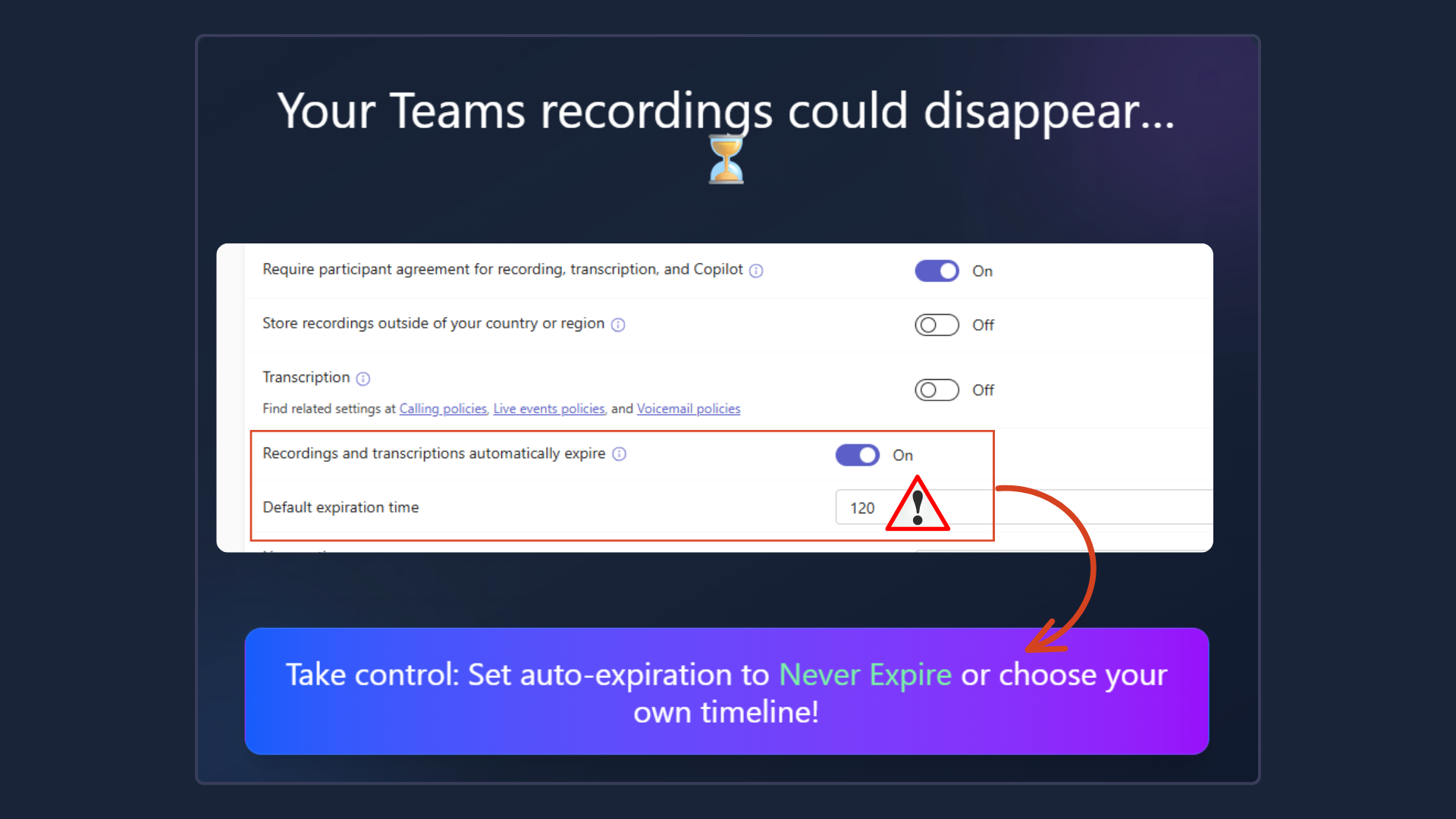 How to Manage Microsoft Teams Meeting Recording Auto-Expiration - Mezba ...
