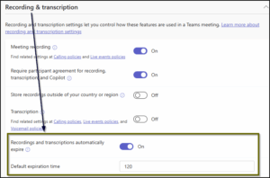 Microsoft Teams Meeting Recording Configuration