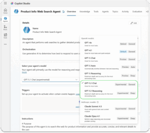 GPT-5.1 is Here Inside Microsoft Copilot Studio -