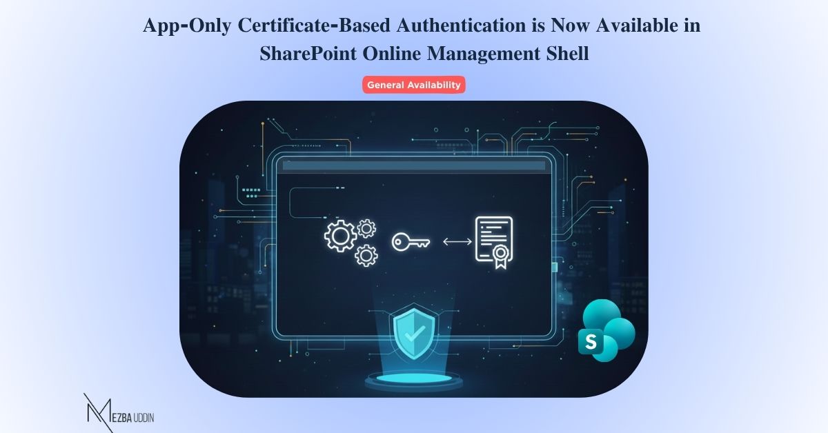 App-Only Certificate-Based Authentication is Now Available in SharePoint Online Management Shell -