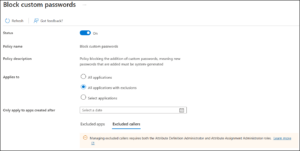 Manage Application Management Policies in Microsoft Entra 5 3 block custom passwords