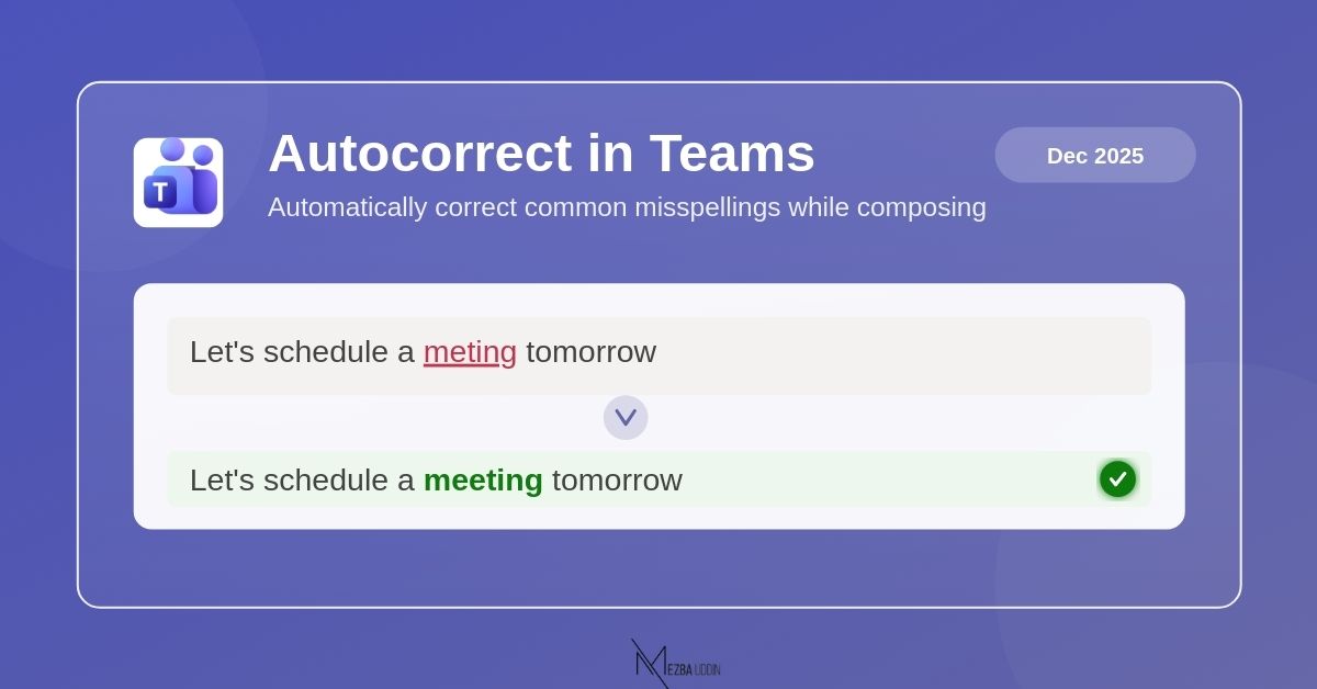 New in Microsoft Teams: Autocorrect in the Compose Box