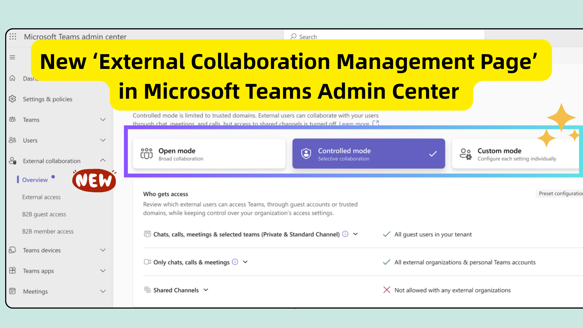 Unified External Collaboration Settings in Teams Admin Center