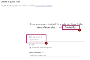 Quick Step in SharePoint Online: Automate Without Building a Single Flow 3 2 Start a Teams chat