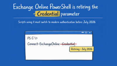 The Credential Parameter will be retired from Exchange Online PowerShell