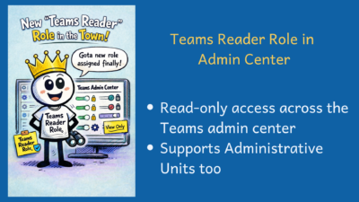 Teams Reader Role in Admin Center