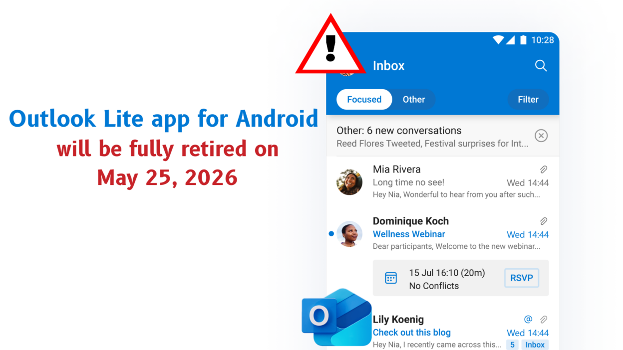 Outlook Lite on Android is officially retiring on May 25, 2026.