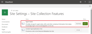 AI Skills in SharePoint Online - Repetitive Workflows Into Reusable Automation 2 site collection features