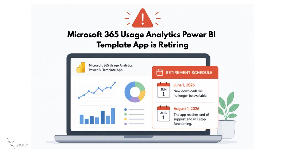 Microsoft 365 Usage Analytics Power BI Template App Retiring -
