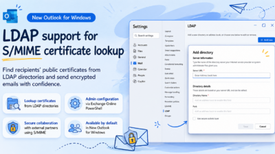 LDAP Support for S/MIME Certificate Lookup in New Outlook for Windows
