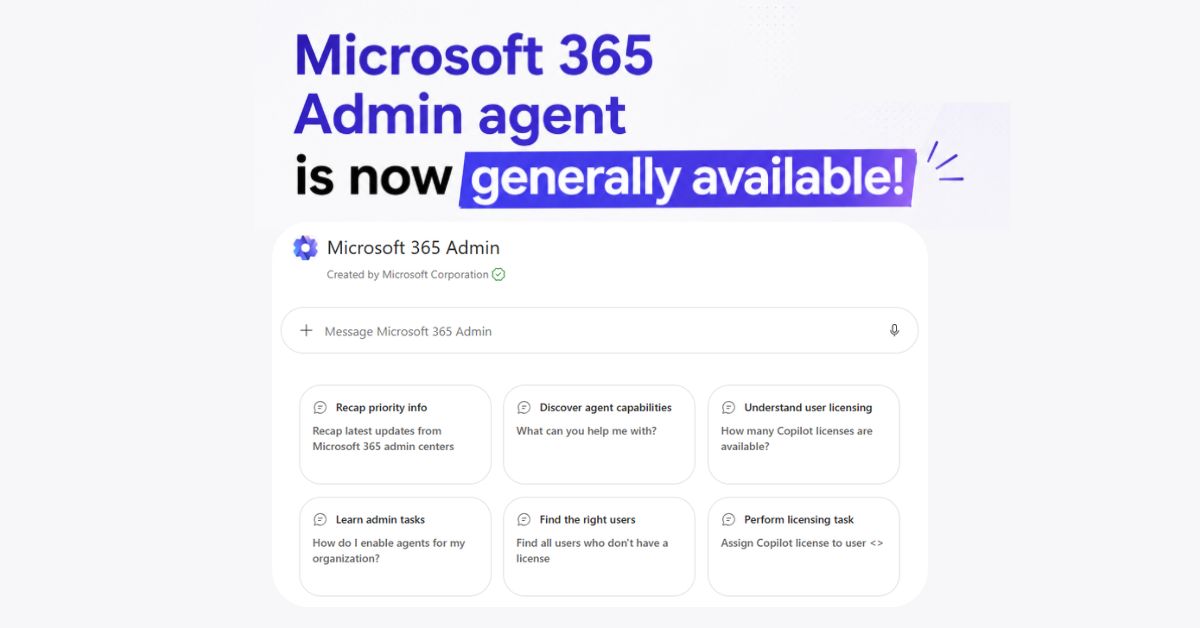 Microsoft 365 admin agent