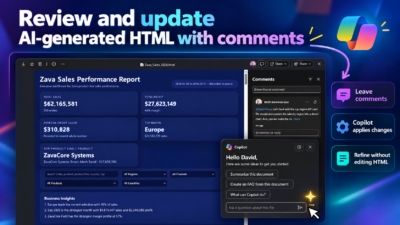 Edit AI-generated HTML with Copilot